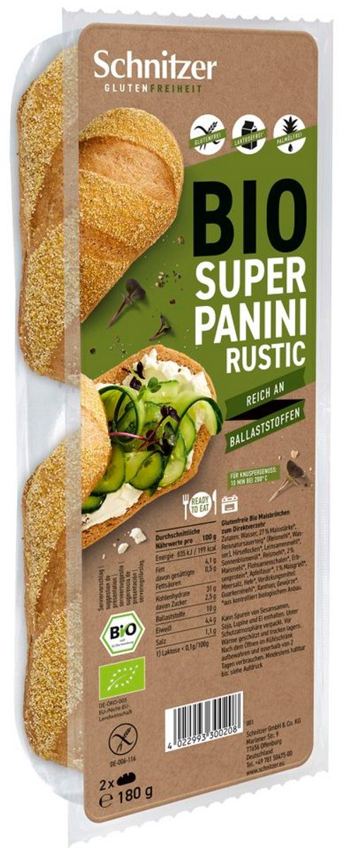 Schnitzer Gluten Freiheit Bio Super Panini Rustic 180GR