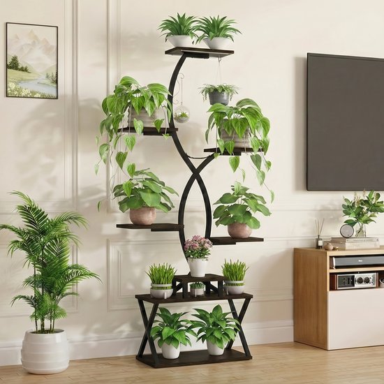 Kleine houten kruk, bloemverhoger, opstapkruk