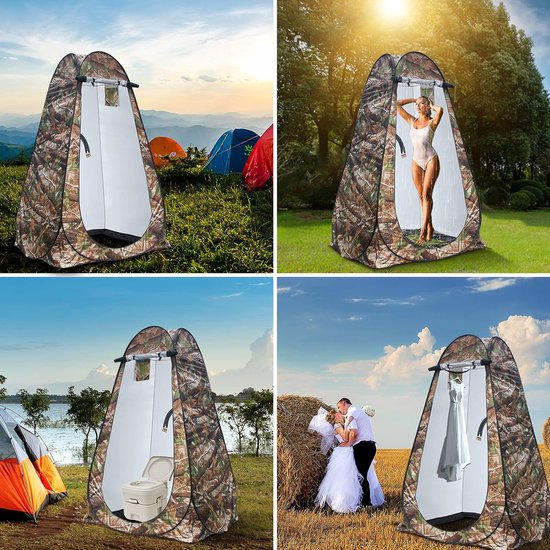 Douchetent - Toilettent - Omkleedcabine - Opslagtent - Pop-Up Tent - Vouwtent - Pop-Up Privacytent met Stalen Frame - Snel Opvouwbare - 120 X 120 X 190 cm — afbeelding 3