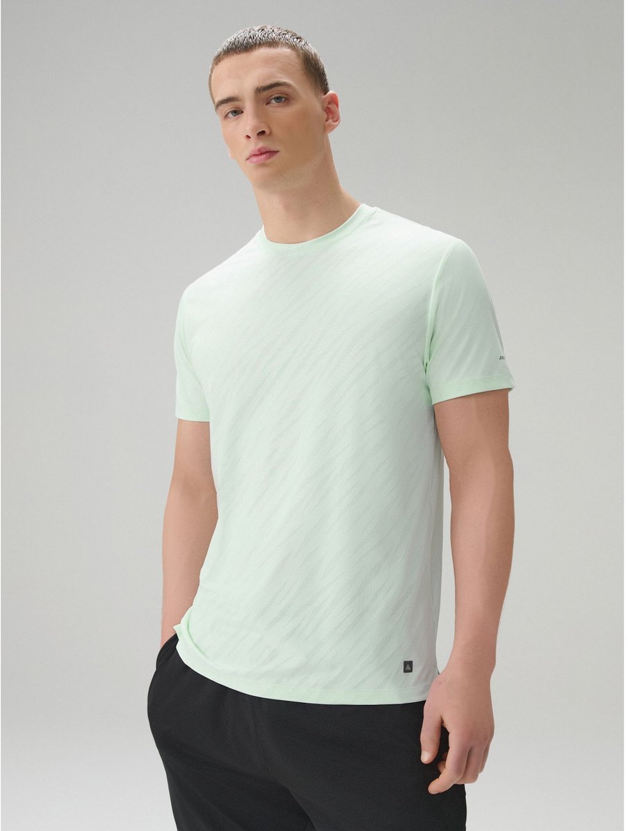 Next - Heren - Actief jacquard T-shirt - Blauw