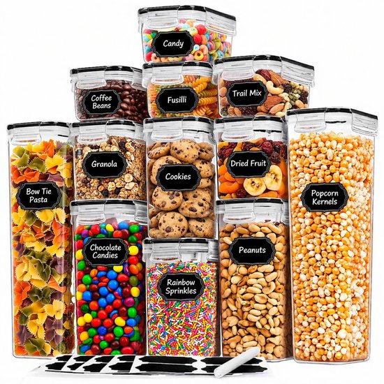 Luchtdichte droge voedselopslagcontainers, Bpa-vrije plastic