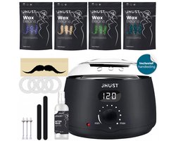 JHust® Professionele Wax Apparaat - Wax Verwarmer - Wax Beans - 400 gram Wax Bonen - Ontharing Set voor Thuisgebruik - Zwart
