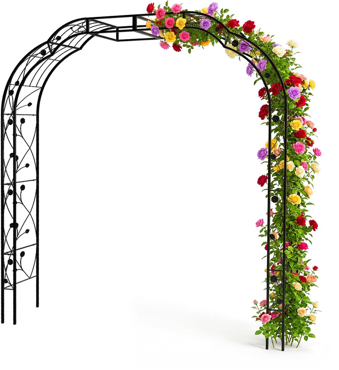 rozenboog - zwart - 228x250x39 cm - voor klimplanten - metaal