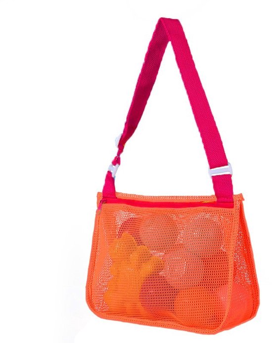 Opbergtas voor het strand kinderen– Opengewerkt schelpentasje – Reistas voor het strand – Transparante nettas – Strandtas van gaas – Zwemtas voor de zomer – Opvouwbare geweven tas – Ontworpen voor het opbergen schelpen, strandspeelgoed – 21x25x8cm