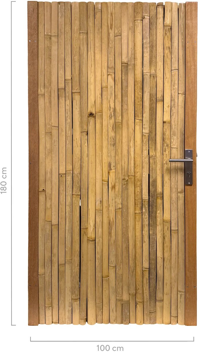 Masters of Bamboo® Bamboe Tuindeur Budget - 100 x 180 cm - Naturel - Linksdraaiend - Tuinp