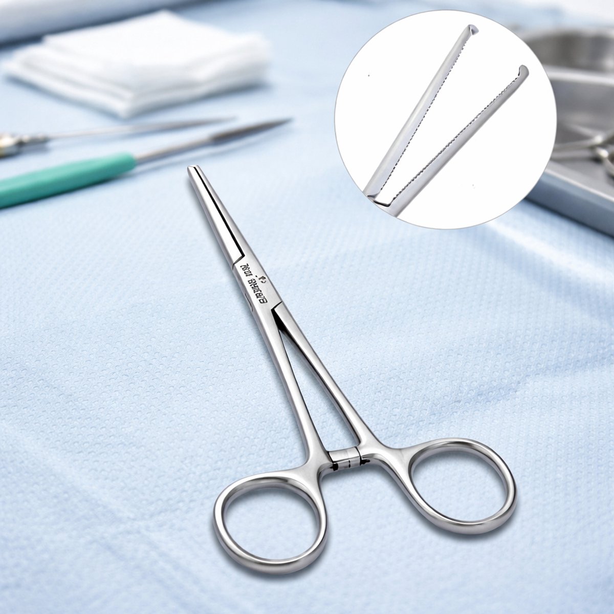 Benelux Surgical Instruments /Kocher Arterieklem Recht 14 cm – 1x2 Tanden – RVS Hemostatische Klem – CE MDR Class I