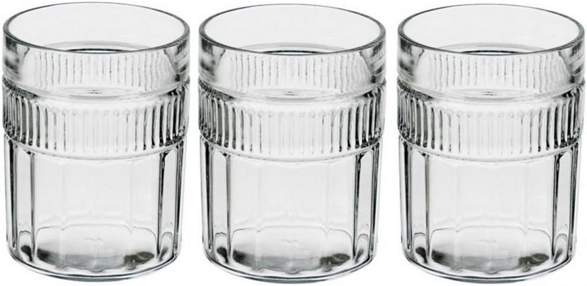 Set van 6 Kleine Glazen Drinkbekers Stevig en Stijlvol