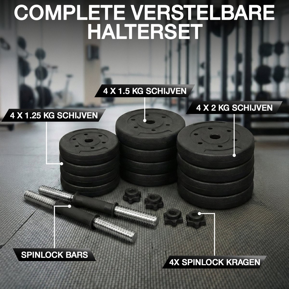 20 kg Dumbbell Set – Verstelbare Halterset met Gewichten – Fitness – foto 3