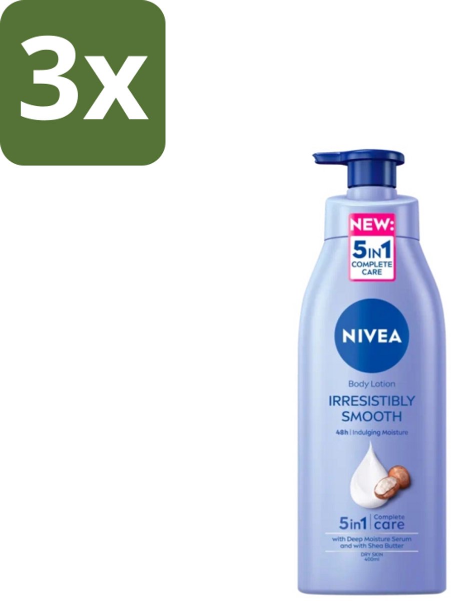 Nivea – Bodymilk – Silky Shea Butter 5-in-1 – 500 ml - Bulkverpakking - 3 stuks
