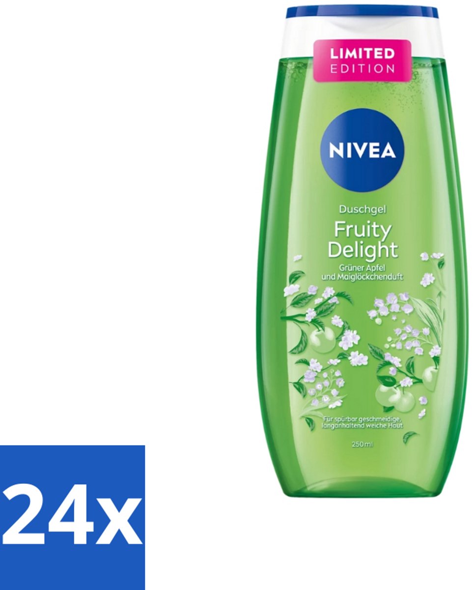 Nivea – Douchegel – Fruity Delight – 250 ml - Voordeelverpakking - 24 stuks
