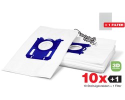 10x S-Bag 3D Stofzuigerzakken geschikt voor Philips, AEG, Electrolux - 10 stofzakken + 1 Filter - A-Kwaliteit Alternatief Microvezel Zakken