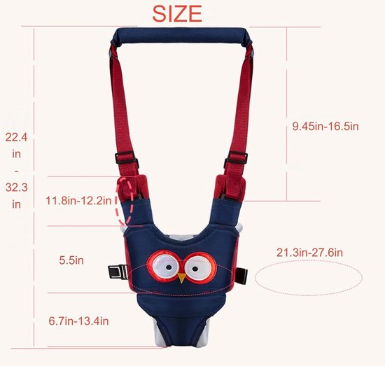 Baby Loopgordel Met Handvat - Ademend - Verstelbaar - Voor Peuters 7-24 Maanden - Groen Puppy — afbeelding 3