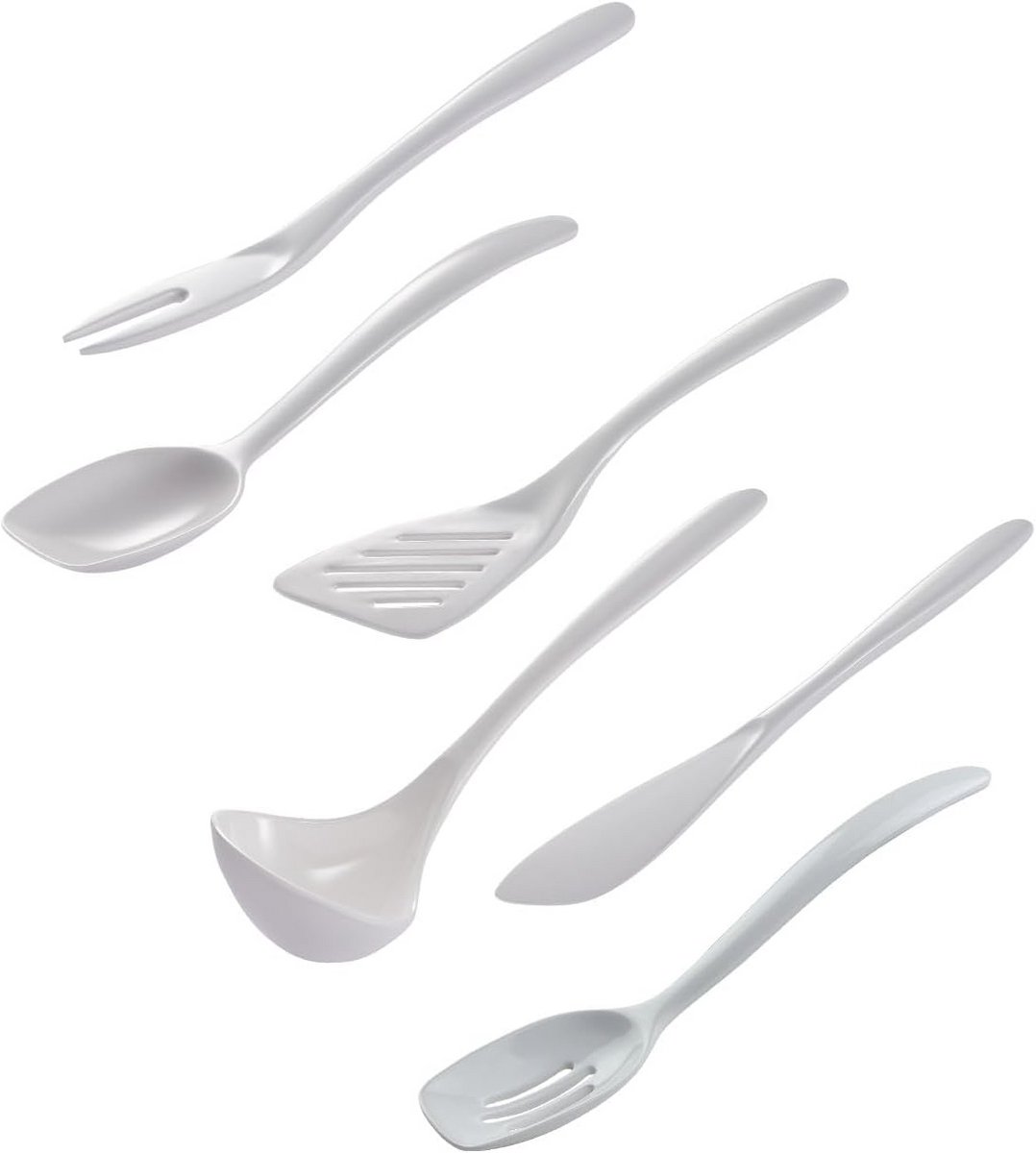 Set van 6 Mini Keukengerei in Melamine - Wit - Hittebestendig