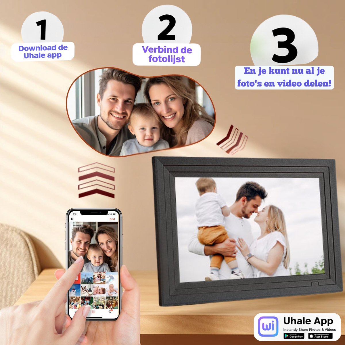 Deel Digitale Fotolijst WiFi 10.1 inch thumbnail 2