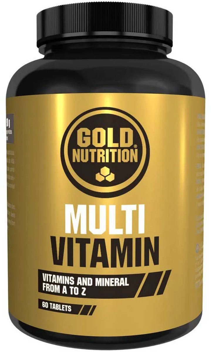 Gold Nutrition Multivitamin Tabletten Neutrale Smaak 60 Eenheden Zwart