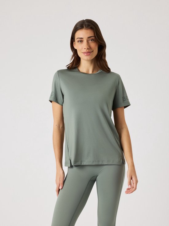 Björn Borg Sportshirt Dames - Trainingshirt Korte Mouw - Gerecycled Polyester - Groen - Maat M