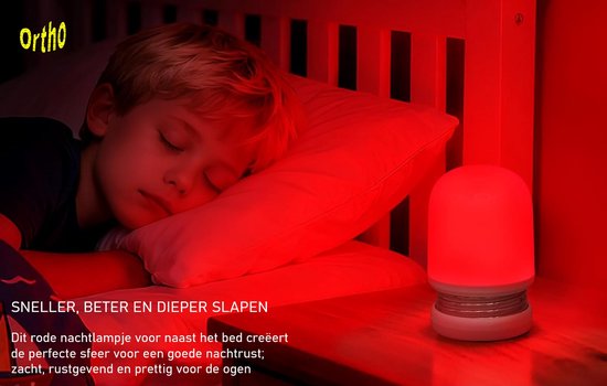 Ortho® - Nachtlampje - Slaaplamp - Nacht lamp Kinderen - Nacht lamp Volwassenen - Anti blauw Licht - USB-C oplaadbaar - Sfeerlamp - Dimbaar - Zwart van Merkloos — afbeelding 3