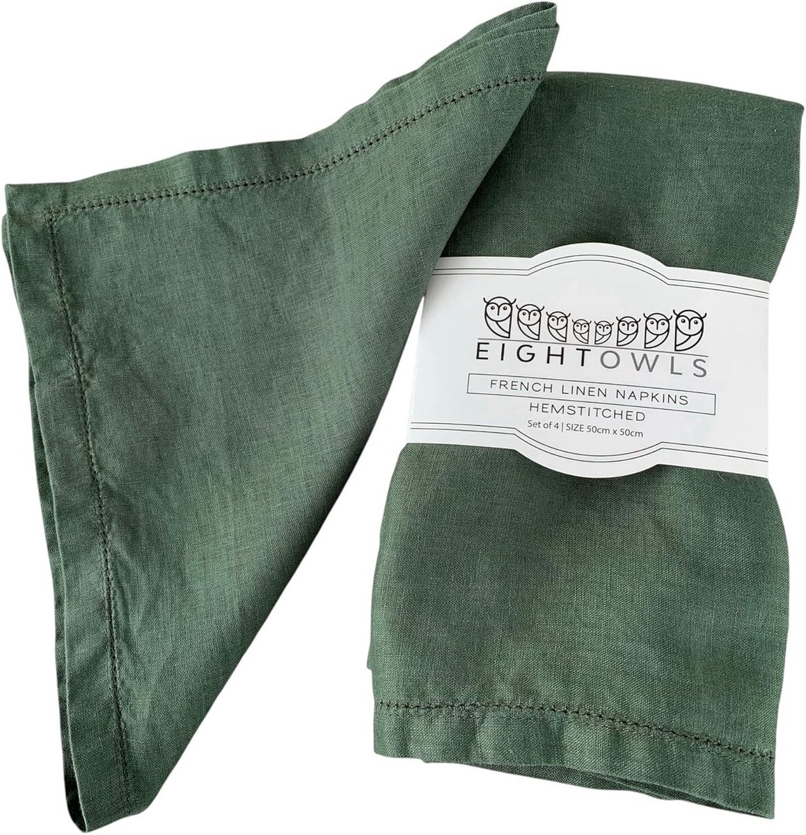 Linnen Servetten Set van 4 - 50x50 cm - Stonewashed Puur Linnen - Machinewasbaar