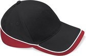 Beechfield Competition Cap Black/Classic Red/White