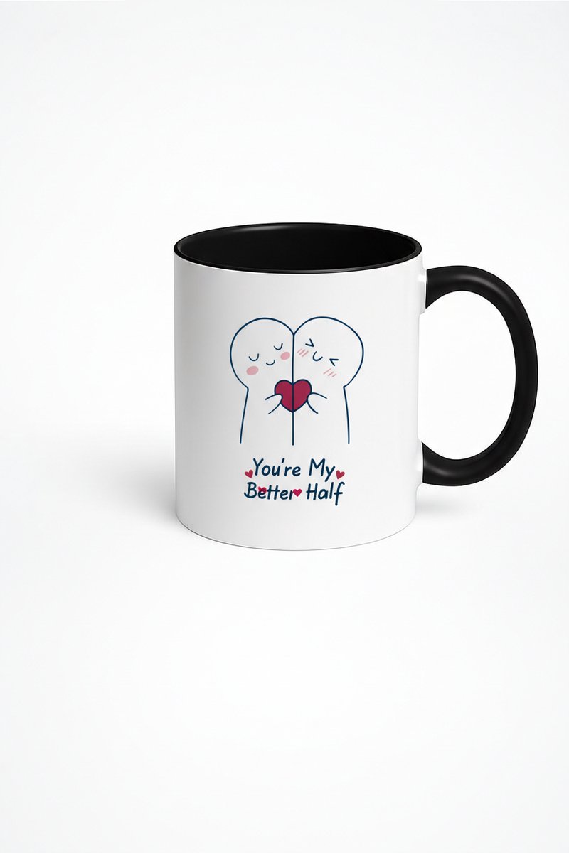 Romantische Mok 'You're My Better Half' - Liefdevol Cadeau voor Je Partner