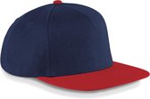 Beechfield Original Flat Peak Snapback French Navy/Classic Red - Petje - Cap - Caps Mannen - Streetwear - Petje af voor deze coole caps