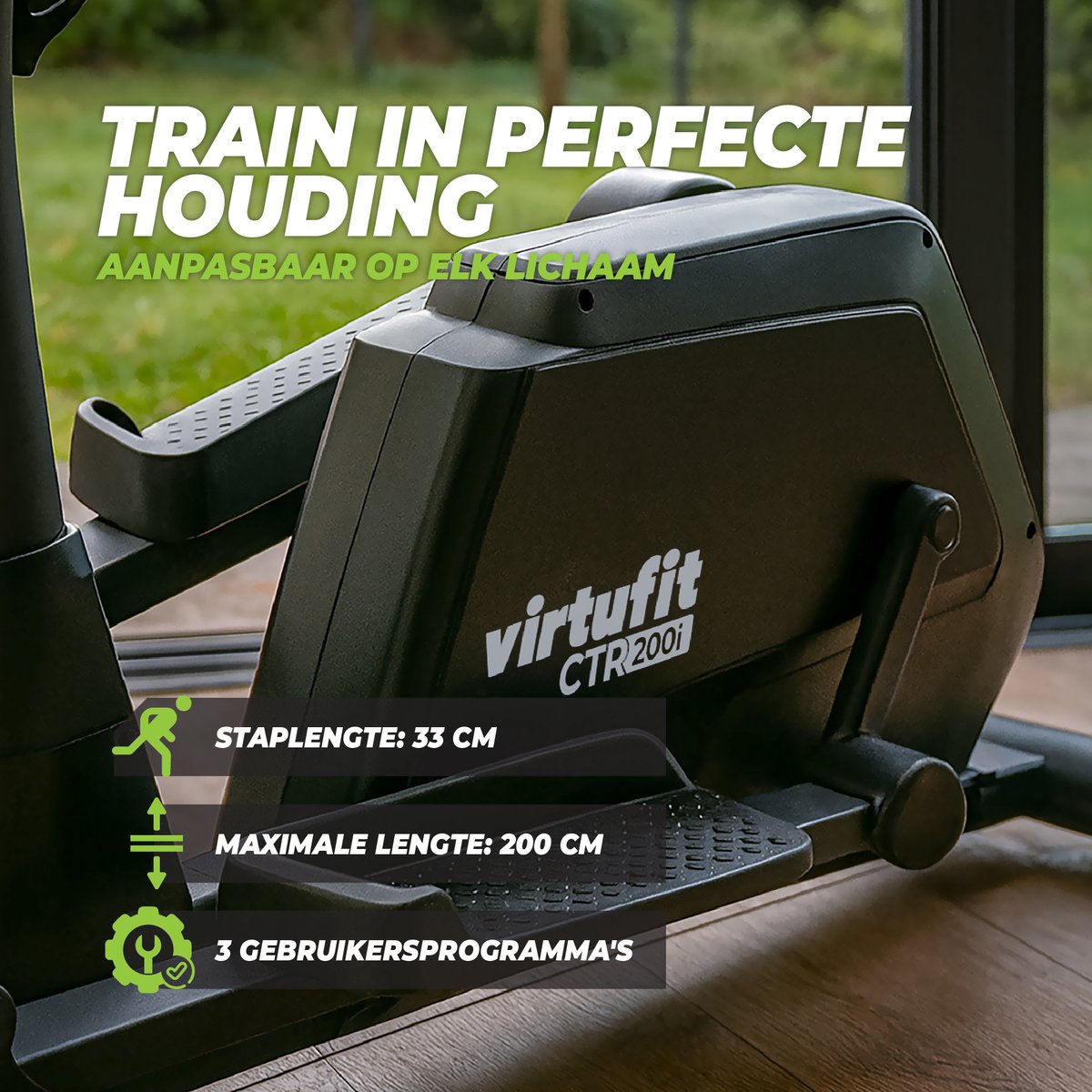 Virtufit CTR200i Crosstrainer Fitness - Hartslagfunctie - Crosstrainers - Bluetooth - Crosstrainer Fitness - Max 150kg - 32 weerstandsniveaus - 24 programma's (CTR 2.1) thumbnail 7