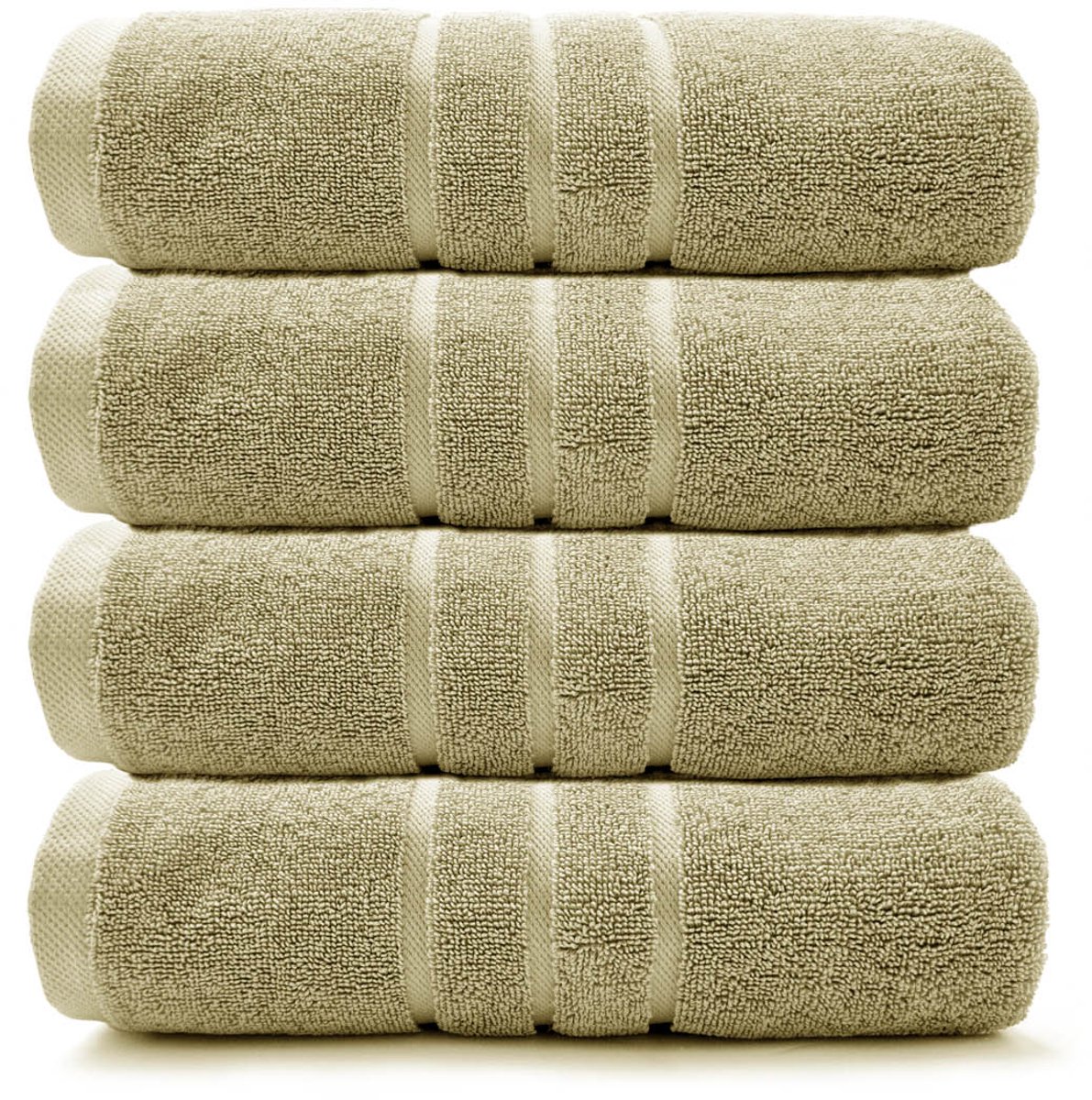 HOOMstyle Handdoeken Set Boutique - 4 stuks - 50x100cm - Olijfgroen