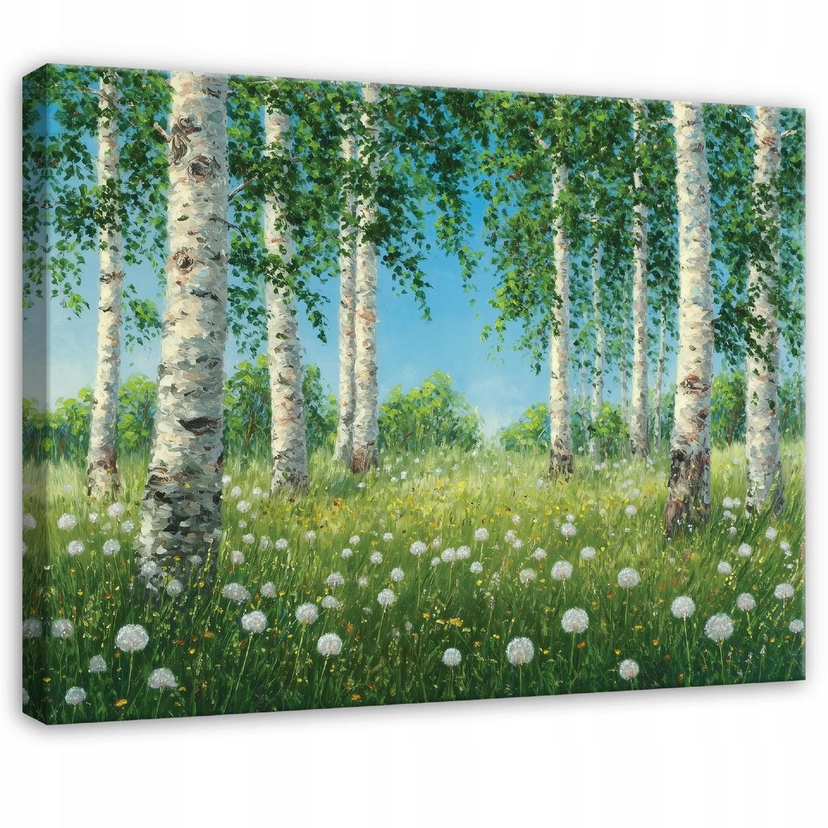 WALLARENA Schilderij op canvas - 40x30 cm - afbeelding van een berkenboom in de natuur - Geschikt voor slaapkamer, woonkamer, keuken Veelkleurig