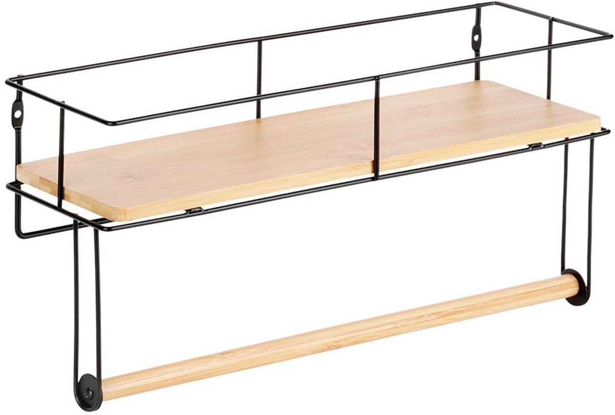Vilde Bamboo Loft - Keukenrek - Met keukenrolhouder - Met extra plank - Wandmontage
