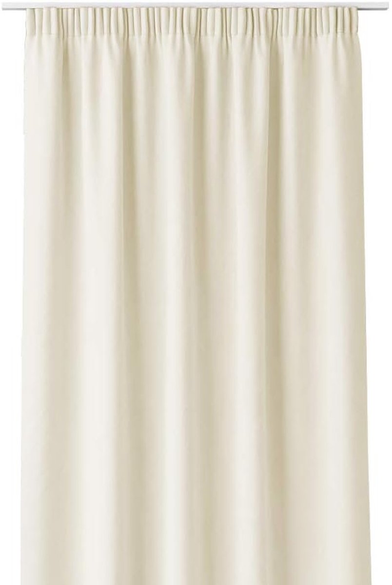 Famanu Gordijn met zilveren ingestanste ringen 140 x 250 cm breed x hoogte verduisterend schuifgordijnen decoratief modern gordijn woonkamer slaapkamer lichtcrème Lichte crème