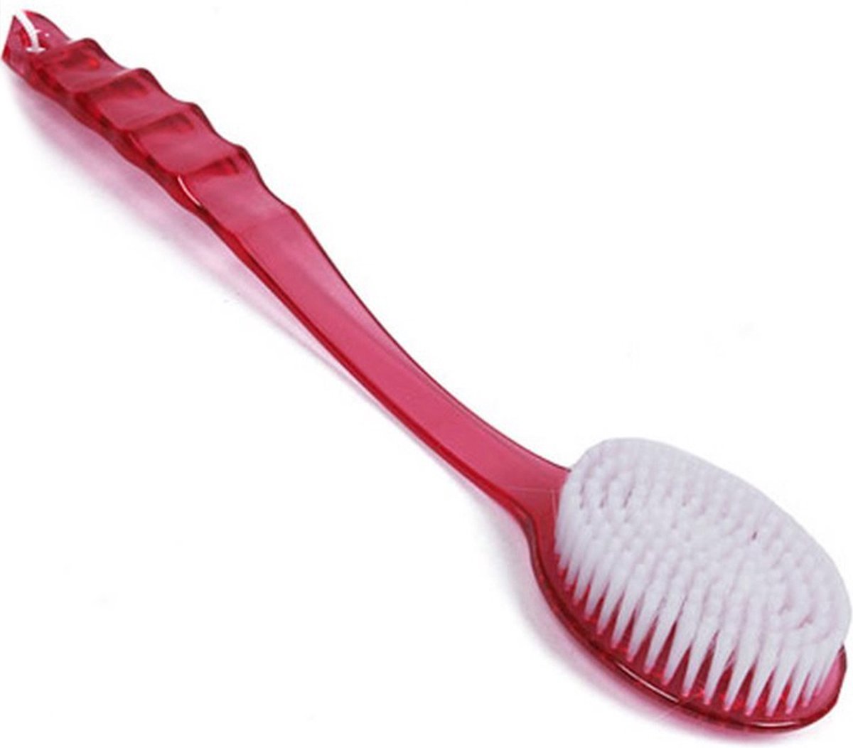 Allecta - Lange blauwe rugscrubber voor bad en douche, massage borstel met handvat