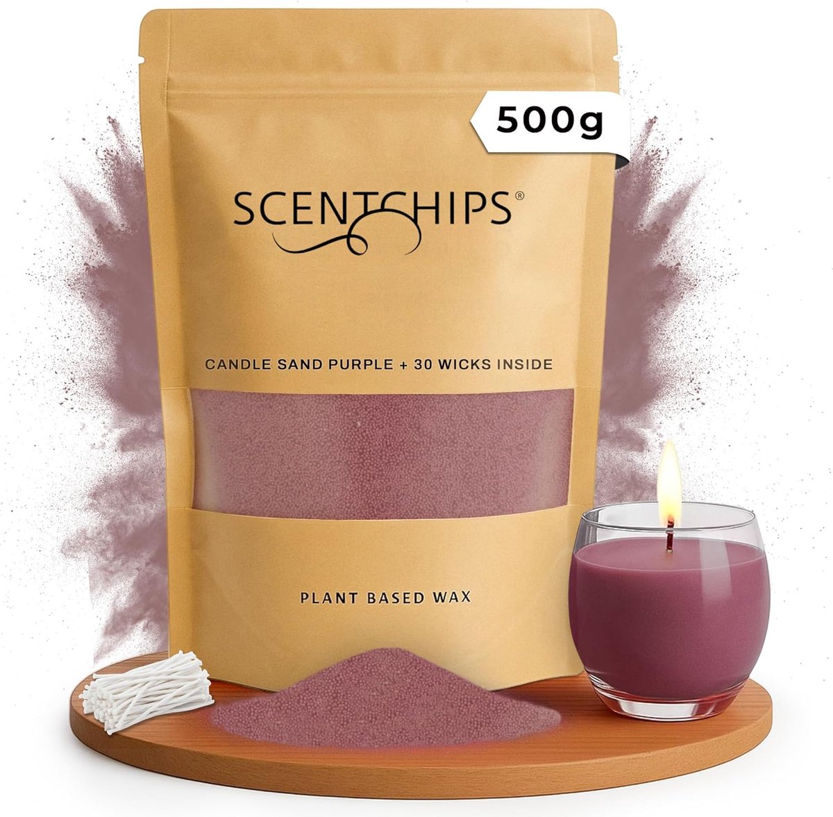 Scentchips Kaarsenzand - Zand voor Kaarsen - Kaarsen Decoratie - Kaarsen Vulling - Kaarsen Accessoires - 500 gram