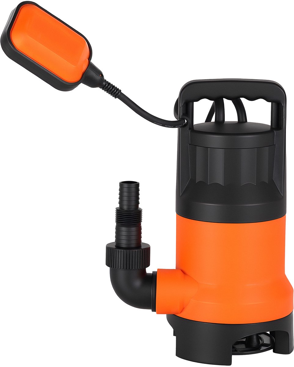 VEVOR 650W dompelpomp, 15.000 l/u, PP-GF20 vuilwaterpomp voor afvalwater, vuil water en schoon water met automatische vlotterschakelaar, opvoerhoogte 8 m, voor zwembaden, vijvers en overstroomde gebieden
