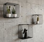 Wandrek Zwart – Wandplank Zwart – Set Van 3 Wandrekken – Metalen Wandrek Industrieel – Zwarte Wandplanken