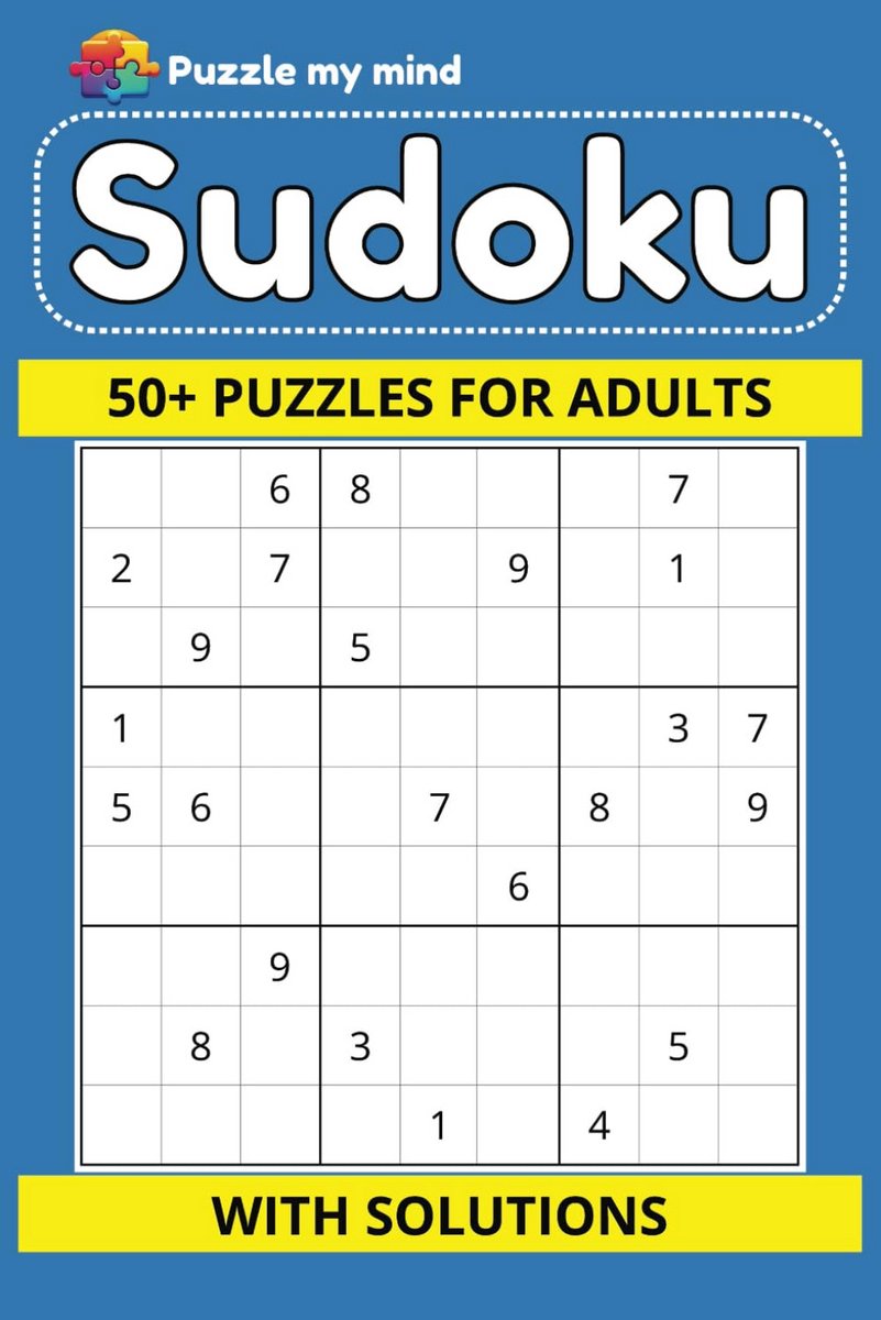 Sudoku Puzzelboek 9x9 - 50+ Uitdagende Puzzels Inclusief Oplossingen