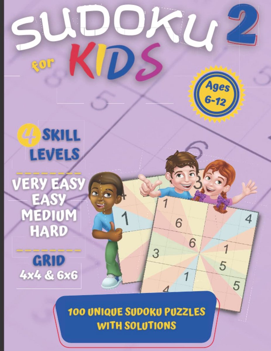 Sudoku Puzzelboek voor Kinderen (6-12 Jaar): Makkelijk en Uitdagend met Oplossingen