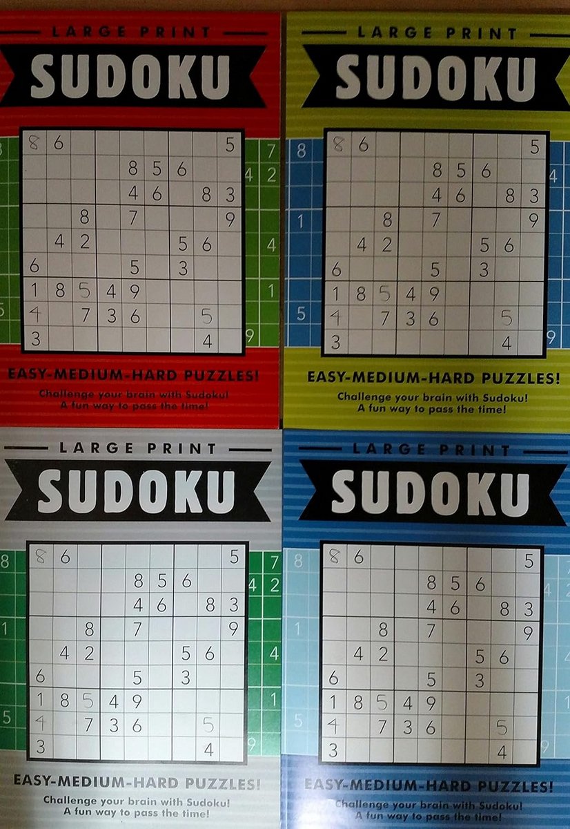 Grote Letter Sudoku Puzzelboek: Makkelijk, Gemiddeld en Moeilijk Niveau