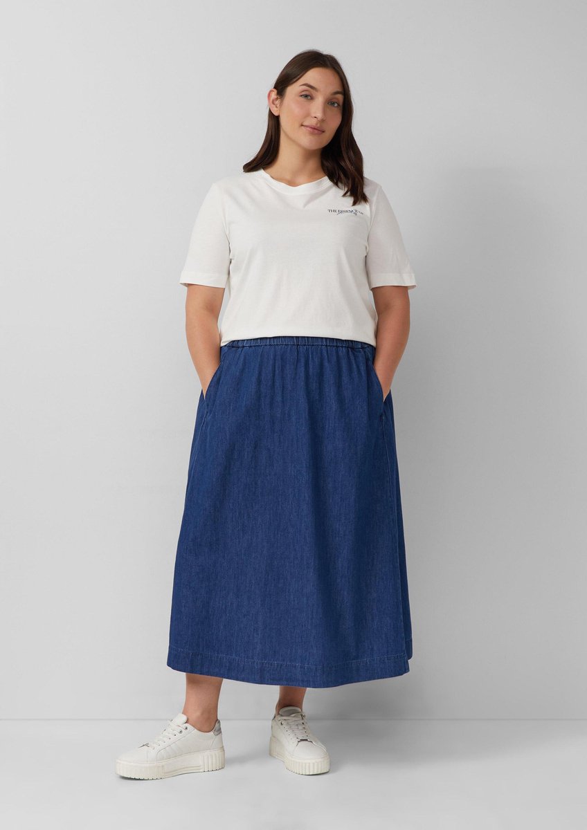 s.Oliver - female - Denim rok in midi lengte met steekzakken