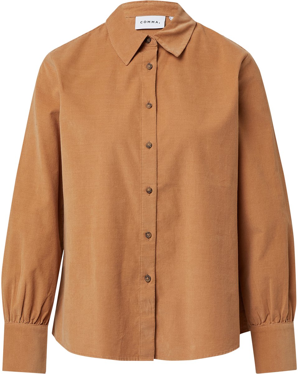comma - female - Overhemdblouse van fijn ribfluweel