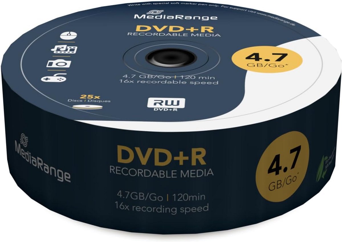 Verpakt DVD+R 4.7 GB 16x Opslagmedia (25 Stuks)