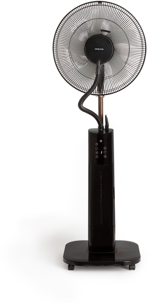 CREATE - Oscillerende ventilator en nevelblazer met afstandsbediening - Zwart - AIR MIST PRO