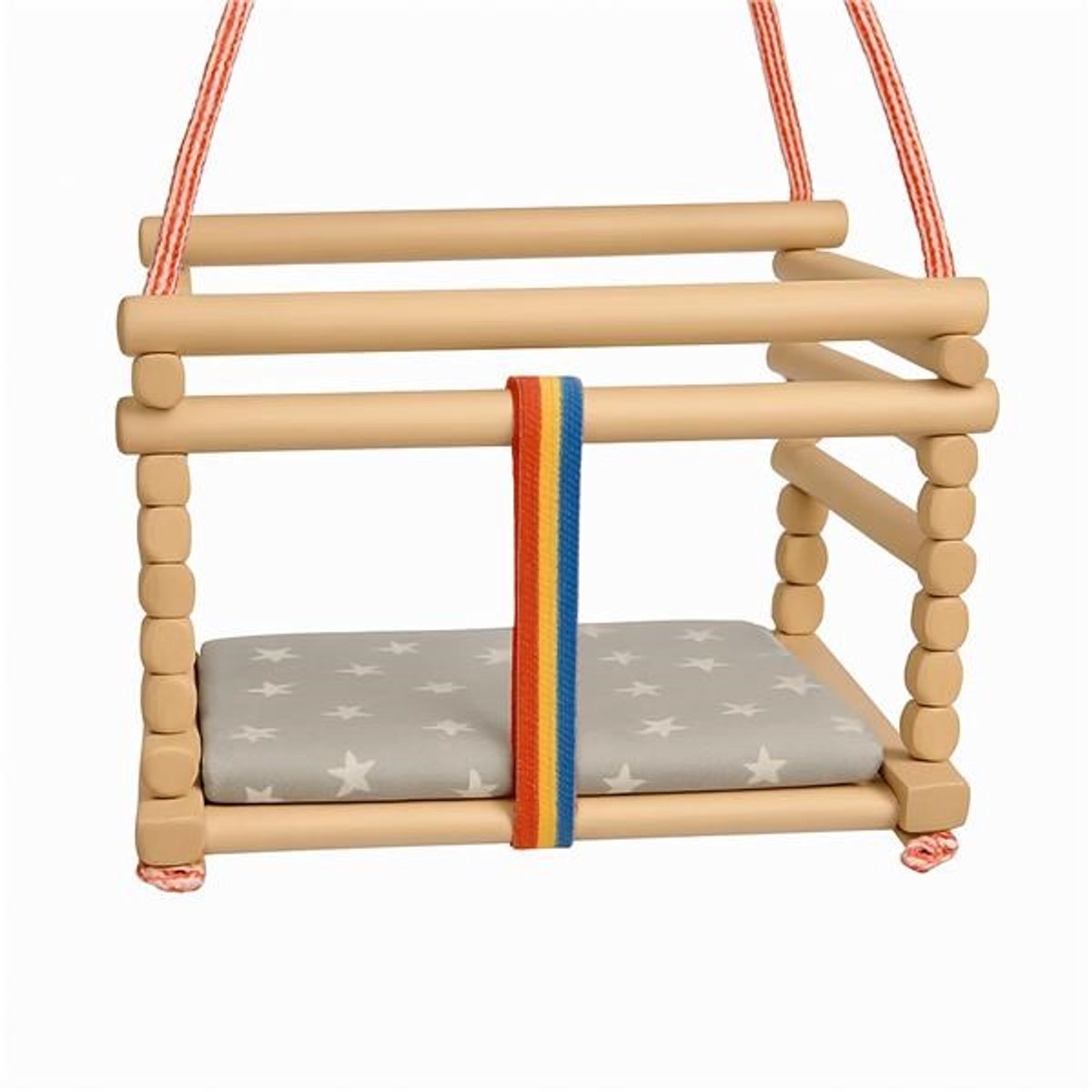 Baby Mix beukenhouten babyschommel naturel met kussen - Schommelstoel