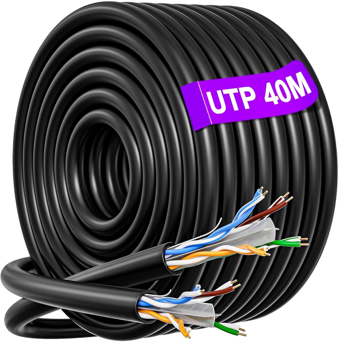Bulk Netwerkkabel 40m CAT6 Buiten Weerbestendig voor Gigabit Internet