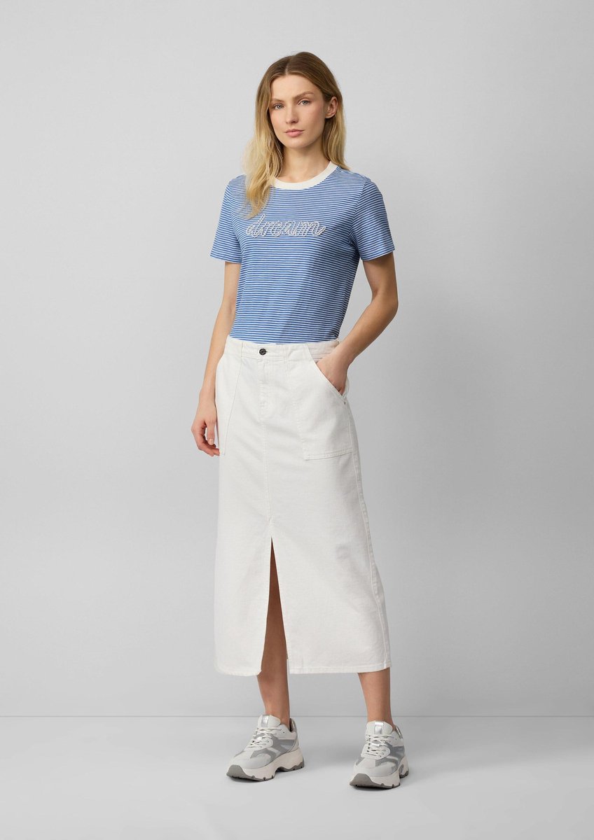 Denim midirok met split