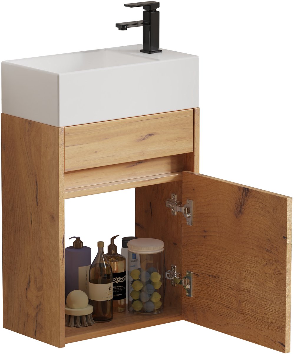 VDD – Toiletmeubel – Toiletmeubel met wasbak – Toiletmeubel oak – Fonteinmeubel – Fontein meubel