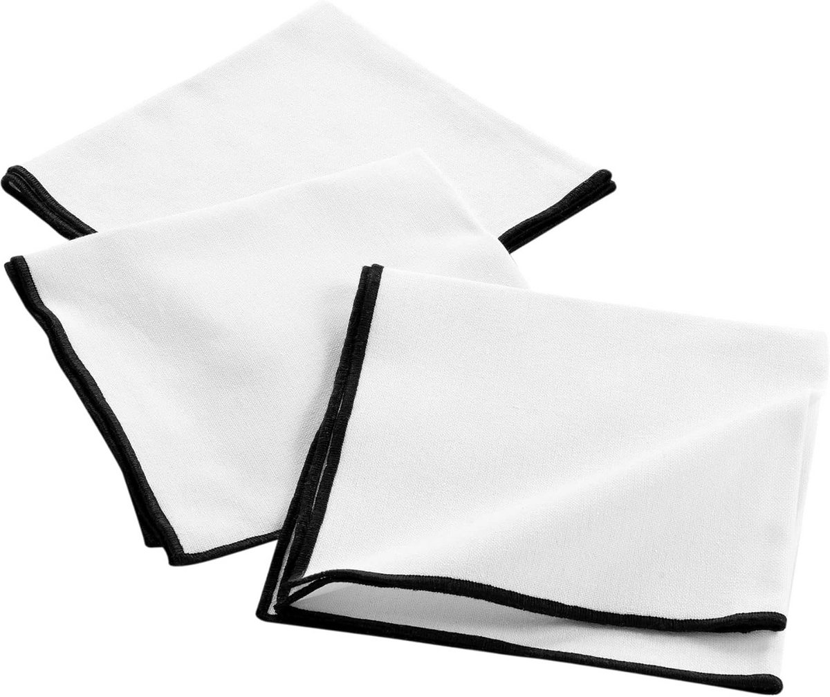 Set van 3 Stoffen Servetten 40x40 cm Wit Gerecycled Katoen
