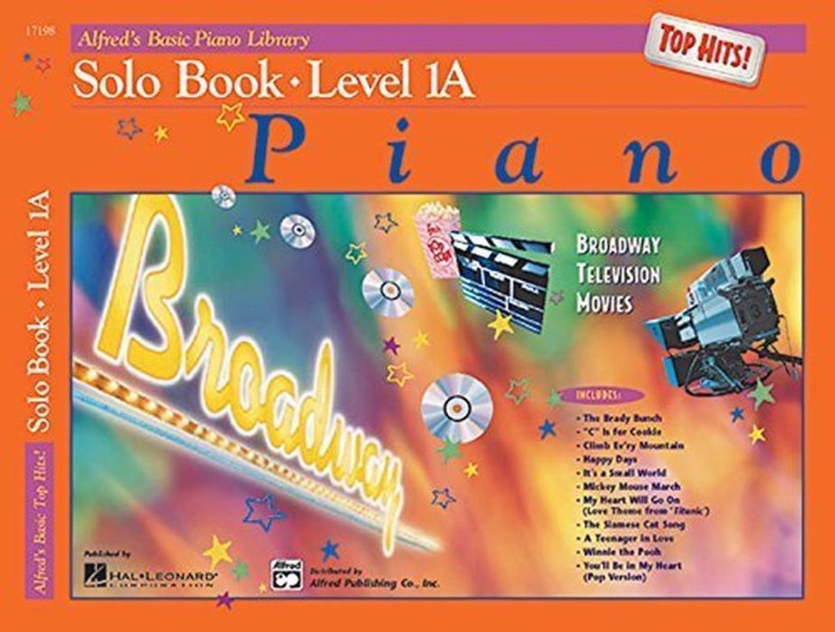 Populaire Hits Sololiedjes voor Piano Beginners - Niveau 1A Lesboek