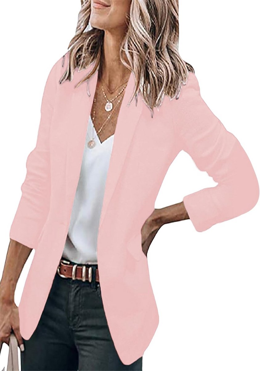Damesblazer met Eén Knoop voor Werk en Casual Gebruik - Stijlvol Kostuumjack