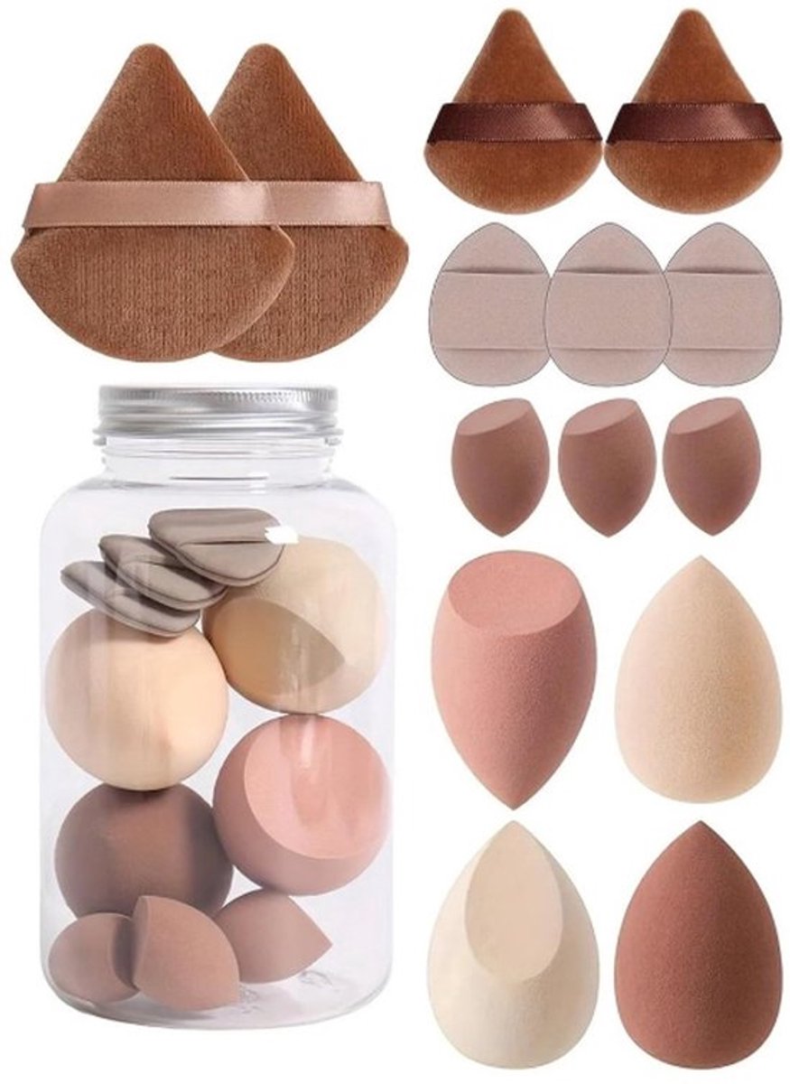 Make-up sponsje - Makeup sponsjes - Professionele beauty blenders - powder puff 14-delige make-up sponsset - voor het aanbrengen van vloeibare en poedermake-up