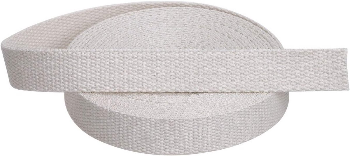 Sterke Katoenen Singelband Rol 19mm Breed - Duurzaam voor Knutselen en Bevestigen